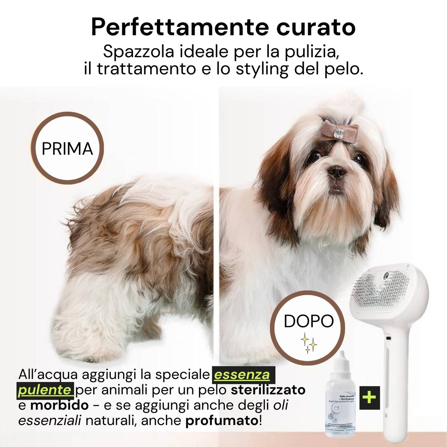 PeloSense™ - L’unica spazzola con vapore: accendi un nuovo livello di toelettatura